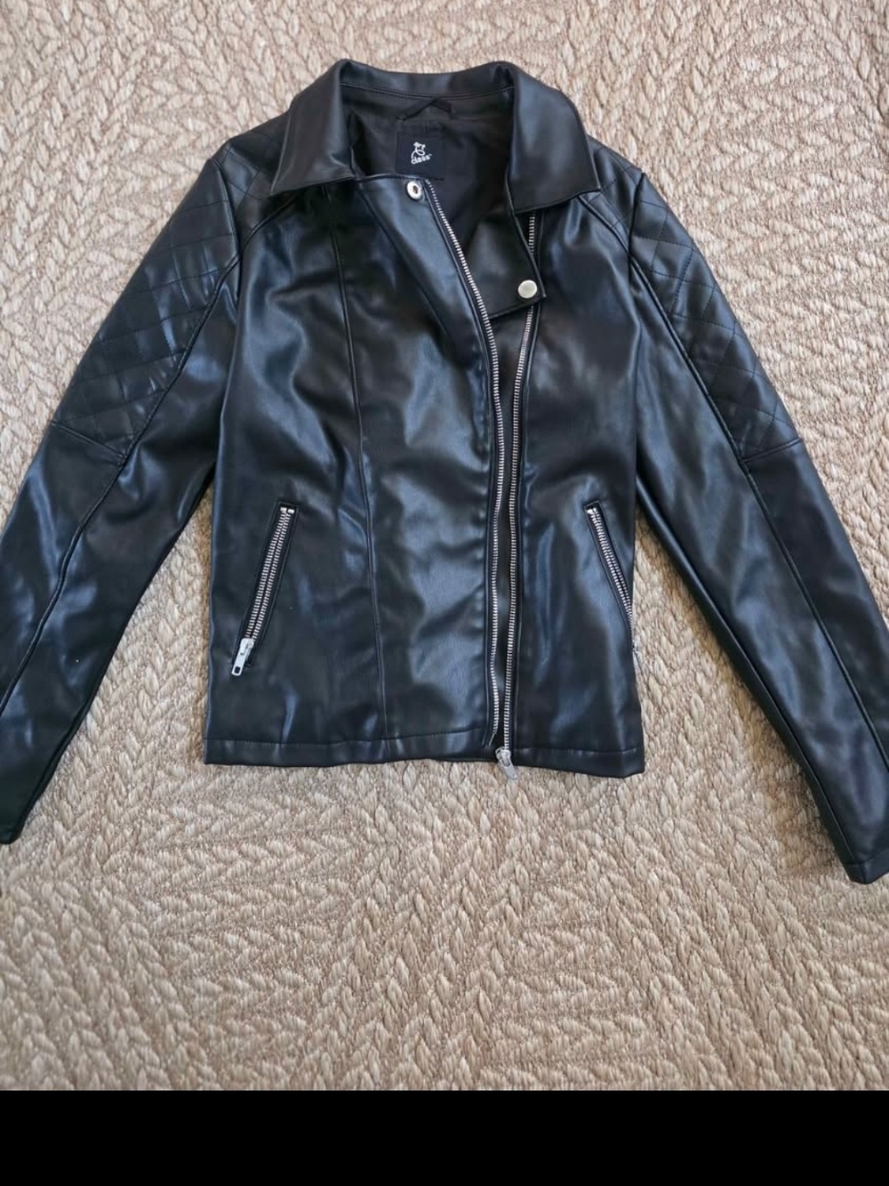 Black Faux Leather Moto Jacket Girls